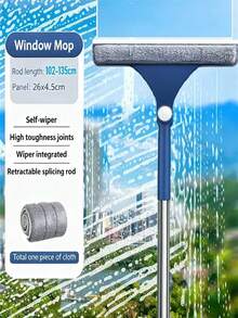 1件装二合一窗户玻璃刮刀，玻璃清洁工具，浴室玻璃刮刀，窗户清洁剂，可伸缩不锈钢长柄汽车挡风玻璃清洁工具，家用和汽车窗户无痕清洁 - 彩色 - 查看 9