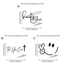 1/3pcs Minimalist Letter & Smiling Face Wall Stickers, Suitable For Bathroom, Living Room, Bedroom, Mirror, Locker, Multi-Functional Home Decor, Waterproof PVC Self-Adhesive - Letter - View 10