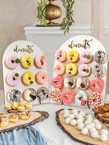 حامل عرض الدونات الخشبي ذو 9/16 فتحة، رف عرض الدونات المنزلي، صينية تقديم الطعام للحفلات، حامل طعام لحفلات عيد الميلاد والزفاف والتجمعات العائلية، رف عرض الدونات الخشبي، ديكور كعكة الحلوى DIY، ديكور المطبخ، رف طهي لحفلات والكريسماس، ديكور رأس السنة الجديدة 2026، هدية عيد ميلاد، تذكار حفلة - أبيض - مشاهدة 9