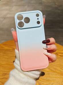 New Gradient Pink Faux Leather With Spray Oil Texture Phone Case, Suitable For IPhone 17 Pro Max/17 Pro/17/16/16 Pro Max/16 Pro/15/15 Pro Max/15 Pro/13/14 Pro Max/13 Pro/13 Pro Max/14 Pro/14 Pro Max, Soft Silicone Protective Cover - Multicolor - View 2