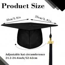 1pc 2026 Tassel Graduation Cap, Black Matte Graduation Cap, 2026 Graduation Cap With Tassel, Bachelor/Master Graduation Cap Decor, Unisex Adult Graduation Cap, Graduation Cap Accessory - Black - View 4
