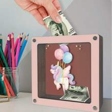 Creative Piggy Bank Design With Removable Transparent Acrylic Window, Easy To Check Deposit And Withdrawal Amount, Suitable As Unique Savings Jar Gift - A - View 6