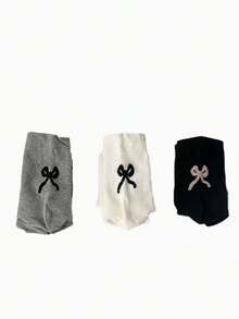 1/5/10/15/20 Pairs Stylish Ballet-Inspired Socks With Bow Design, Campus Wear - Multicolor - View 7