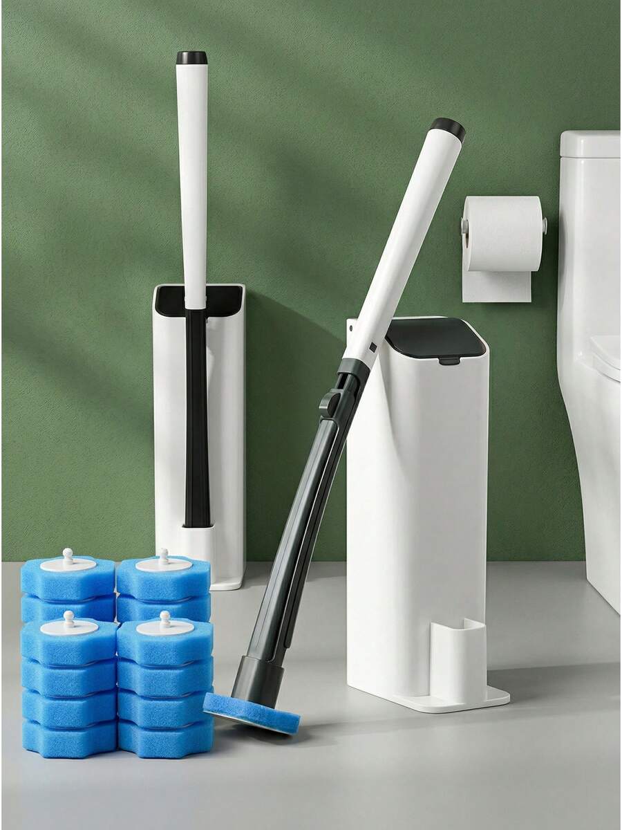 Disposable Toilet Brush With Built-In Cleaning Agent, Wallmount Toilet Cleaner Brush Set Fits Toilet Bowls, No Blind Spots Bathroom Decor Fall Decor - One-size - View 1