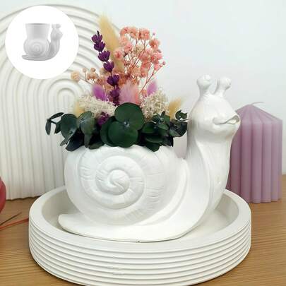 Khuôn silicon hình ốc sên, đồ trang trí chậu hoa thủ công tự làm, khuôn đúc bê tông, thạch cao, nhựa epoxy, đồ trang trí làm vườn.