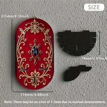 2D Flat Multi-Functional Wall Candle Holder, Printed With Luxurious Golden Floral 2D Pattern, Suitable As Crystal Stone Display Rack, Wall-Mounted Wooden Rack, Candle Holder, Key Hanger, Essential For Holiday Decor, Combining Small Art Wall Rack And Storage Rack - A - View 3