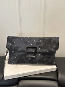 休闲手拿包，新款小众时尚简约信封包，女士款 - 黑色 - 查看 10