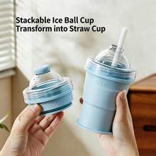 1 pieza Molde plegable único para bolas de hielo, bandeja de silicona creativa, cubitos de hielo esféricos DIY, portátil y fácil de almacenar, esencial para hacer hielo en verano y DIY - Multicolor - Ver 5
