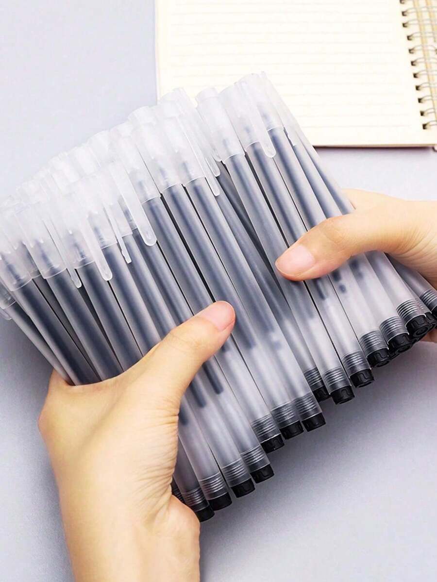 0.5mm Black Ballpoint Pen - Smooth Writing, Waterproof, Suitable For Students, Office, Business Signing And Exams, Back To School - White - View 1