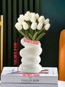 3/6 pièces Mini Tulipes Blanches Artificielles, Décoration de Maison de Mariage Fleurs Artificielles, Simulation de Tulipes - Blanc - Voir 11