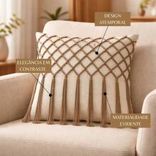 Handmade Braided Cotton Macrame Cushion Cover 45cm X 45cm - Chocopalha62 - View 3