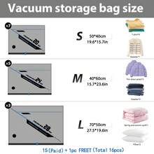 12/16pcs Vacuum Seal Storage Bags With Rechargeable Wireless Pump Travel Reusable Vacuum Storage Bags For Luggage,Clothes, Pillows, Blankets, Bedding, Quilts, Towels, Travel Essentials, Ideal For Sealing Clothes,Organizing Bedding&Travel Packing - 說明印刷- - 查看 3