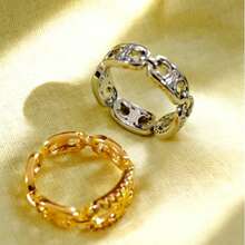 1pc Minimalist Zirconia Open Ring, Adjustable Fashion Jewelry For Daily Wear - Open Ring - View 5