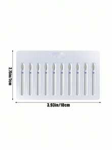Bộ 10 mũi khoan móng tay hình ngọn lửa ngắn 2.5mm dùng để làm sạch biểu bì; Mũi khoan móng tay kim cương Nga; Dụng cụ làm sạch chuyên nghiệp và dưới móng để loại bỏ da chết; Phụ kiện máy khoan móng tay điện - Nhiều màu - Xem 7