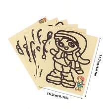 1/5/15/50件创意绘画沙画，DIY手工材料，卡通涂鸦工艺礼品，返校/假期奖励，课堂手工制作（图案随机）（不含亮片，不含竹签） - 彩色 - 查看 3