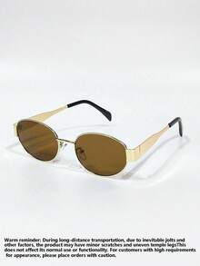 1/2pcs Women's Metal Round Frame Fashionable Retro Luxury Casual Glasses, Suitable For Daily Wear, Vacation, Travel - Multicolor - View 9