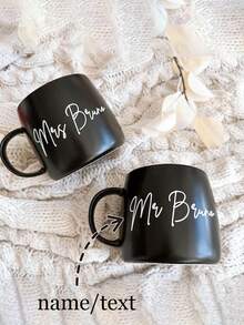 1pc Customized Ceramic Cup, Perfect Creative Christmas Gift, Personalized Design, Coffee Ceramic, Wedding Gift, Tea Drinker, Thanksgiving, Christmas Present - Multicolor - View 2