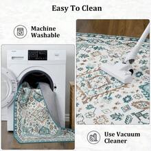 Area Rugs, Vintage  Hallway Rug Machine Washable Area Rug Low Pile Rugs Non-Slip Non-Shedding Rug Print Floor Carpet Folable Rug For Bedroom Kitchen Home Decor - Dark Green- 60*230cm Germany - View 5