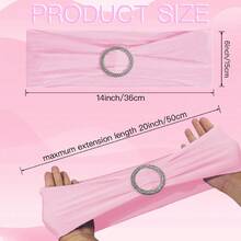 10 piezas de lazos elásticos para sillas con hebillas redondas deslizantes, fajines de silla de spandex para graduación, baile de graduación, boda, decoración de fiesta - Rosa - Ver 5