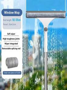 1件装二合一窗户玻璃刮刀，玻璃清洁工具，浴室玻璃刮刀，窗户清洁剂，可伸缩不锈钢长柄汽车挡风玻璃清洁工具，家用和汽车窗户无痕清洁 - 彩色 - 查看 11