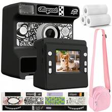 Instant Print Camera,48MP 1080P HD Point And Shoot Cameras With Flash,8X Zoom Digital Camera Instant Print Support Dual HD Video,Instant Print Camera With Games, Filters, Music,Selfie Mode,Christmas Holiday Birthday Gifts - Multicolor - View 2