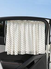 1pc Double-Layer Baby Car Sun Shade, Heat Insulation, Sunshade Curtain, Car Retractable Sun Visor - White - View 2