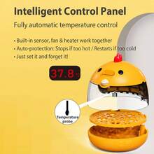 Small Home Incubator, Compact With Egg Candling Light, USB, Temperature Display, Lightweight Transparent Window, Suitable For Chicken, Duck, Quail, Goose Eggs, Humidity Control, Automatic Temperature Regulation, Manual Egg Turning, Educational Use - Multicolor - View 13