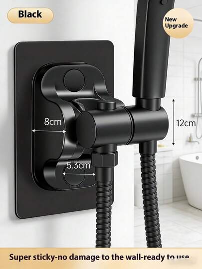 Giá đỡ vòi sen không cần khoan, đế điều chỉnh đa năng với nhiều mức điều chỉnh.