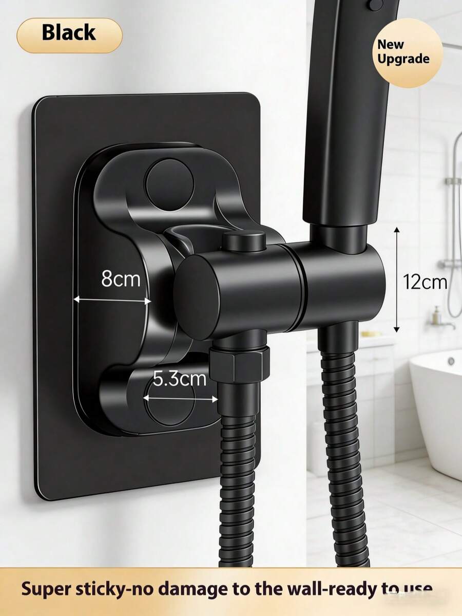 Giá đỡ vòi sen không cần khoan, giá đỡ điều chỉnh được, loại đa năng, đế điều chỉnh nhiều cấp độ cho vòi sen.