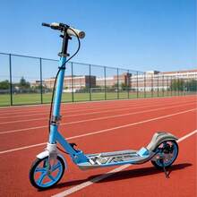 2-Wheel Foldable Kick Scooter, Aluminum Alloy Frame, Available In Pink And Blue, Portable Adult Commuting Scooter - Blue - View 2