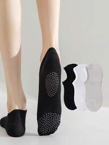3/5 Pairs Random Women Summer Short Socks, Thin Dot Silicone Non-Slip Grip Socks For Sports, Dance, Pilates, Non-Slip Floor Socks - Multicolor - View 7
