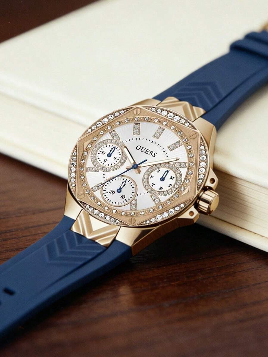 GUESS 商务通勤必备：GW0774L3 不锈钢腕表，专为现代专业人士打造 - 玫瑰金 - 查看 1
