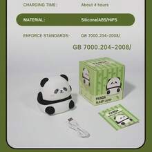 熊猫灯 USB 充电睡眠夜灯,可爱卡通硅胶灯,RGB 7 色房间装饰生日礼物床头灯,可调光卧室灯 - 多色光 - 查看 7