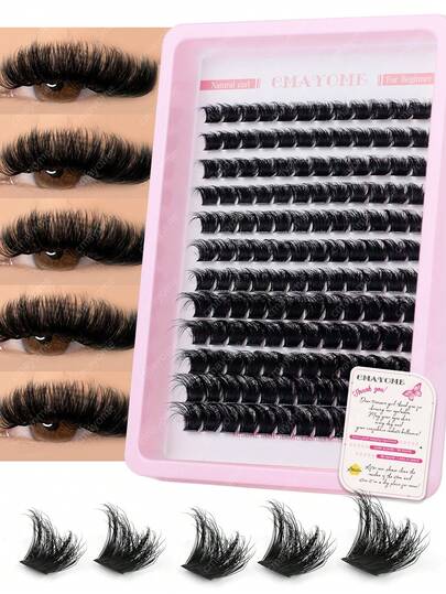 144簇假睫毛，9-16毫米自然款，手工DIY隐形睫毛。放大眼型，可重复使用，浓密动漫风格，打造睫毛嫁接效果。适合聚会、派对、日常佩戴和音乐节等场合。是送给闺蜜、妈妈和妻子的理想礼物。单根假睫毛。