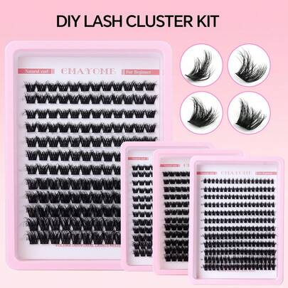 144簇假睫毛，9-16毫米自然款，手工DIY隐形睫毛。放大眼型，可重复使用，浓密动漫风格，打造睫毛嫁接效果。适合聚会、派对、日常佩戴和音乐节等场合。是送给闺蜜、妈妈和妻子的理想礼物。单根假睫毛。