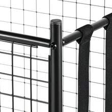 Rolling Sports Ball Storage Cart, Lockable Basketball Cage With Elastic Band, Indoor And Outdoor Sports Equipment Storage Equipment, Steel Storage Racks For Garages, Playgroups, Gymnasiums And Schools. - Black - View 3