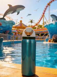 Owa Laaa Frozen Blue Water Bottle 32oz, 945ML, With Straw, Heat Preservation Time More Than 24 Hours, Cold And Hot Water Can Be Insulated, Can Make Coffee, Frozen Drinks, Exquisite Workmanship, Suitable For Camping, Work, Indoor And Outdoor Use. - Màu xanh lam - Xem 4