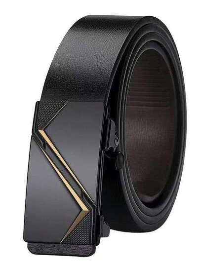 Men's Leather Belt Automatic Buckle, Business Casual Durable Waistband, Fashionable New Design, All Seasons Wear