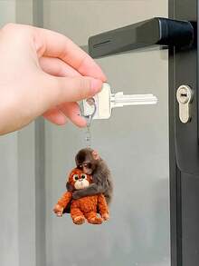 Monkey Shaped Keychain, Fashionable Bag Charm, Elegant Car Decor, Backpack Pendant, Home Key Chain, Lightweight Multipurpose, Travel Accessory, Beach Party Decoration, Daily Fashion Accessory, Durable, Suitable For Car And Backpack, Perfect Gift For Anniversary, Easter, Mother's Day, Independence Day, Wedding, Graduation - Multicolor - View 5