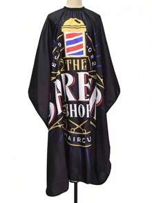 1pc Waterproof And Oil-Resistant Polyester Hair Cutting Cape, Easy To Clean, Suitable For Various Hairstyling, Professional Hairstylist Tool - Multicolor - View 2