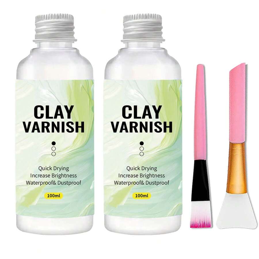 50ml/100ml Barniz brillante de arcilla - Transparente, alto brillo anti decoloración y sin amarilleo, revestimiento transparente protector - verde - Ver 1