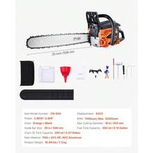 62 Cc Gas Chainsaw 20 Inch Gas Powered Chainsaw 3.8 HP Power Chain Saw With Non-Slip Handle Gas-Powered Chainsaws With Dual Fuel Tanks For Wood Cutting Tree Trimming And Land Clearing - 20吋-62毫升 - 查看 7