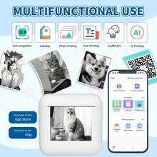 Mini Printer, Portable Thermal Inkless Printer With 1 Roll Paper, Suitable For Pictures, Notes, Photos, Course Labels, Journals, DIY, More – High-Quality Prints For Work, Life - Multicolor - View 5