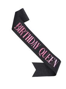 生日女王绶带 - 闪光黑箔 - 金色闪光，生日快乐绶带，适用于16岁、18岁、21岁、25岁、30岁、40岁、50岁或任何其他生日派对 - 彩色 - 查看 13