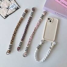 1 Set Braided Macrame Phone Lanyard, Short Wrist Strap With Dual Clips, Versatile For Phone, Camera, Wallet, Keychain - Multicolor - View 10
