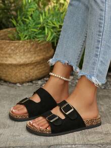 2024 Spring New Women's Thick Sole Slippers, Casual Loafers - Black - View 3