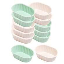 12 khuôn silicon hình bầu dục họa tiết hoa dùng làm bánh, khuôn muffin. - Xem 13