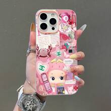 Collage estético de chica con cáncer y  rosa.funda de teléfono Fundas compatibles con ,Apple,VIVO,OPPO,,, y Honor.Fabricadas en silicona TPU,ofrecen protección contra golpes y caídas. - Rosa - Ver 3