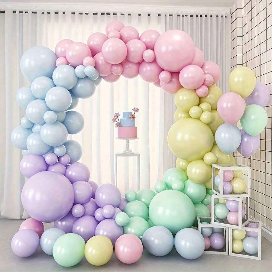 Macaron Latex Balloon Set, Birthday Party Decor, Home Gathering Decoration, Atmosphere Photo Props - View 1