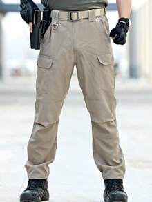 Ropa de trabajo suelta al aire libre, pantalones de ocio de varios bolsillos, pantalones largos de marea, pantalones largos, pantalones de pareja de montaña, pantalones de hombre y mujer de secado rápido y transpirables. - Caqui - Ver 1
